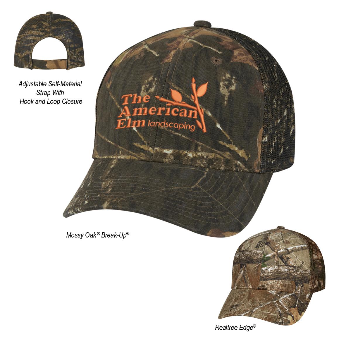 Realtree® And Mossy Oak® Hunter’s Retreat Mesh Back Camouflage Cap
