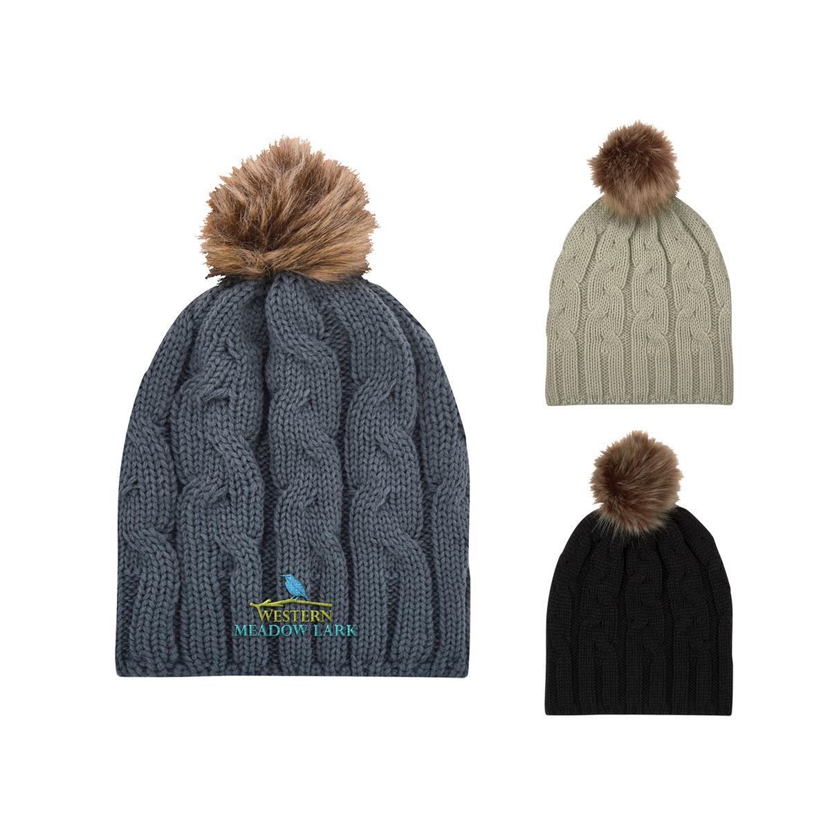 Cameron Cable Knit Pom Beanie