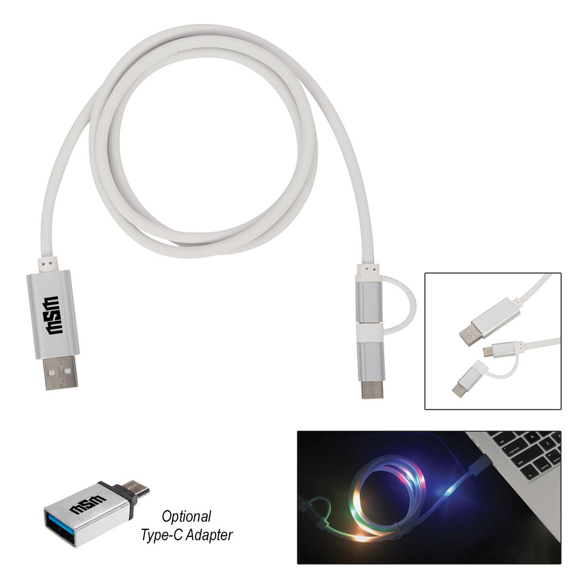 3-In-1 3 Ft. Disco Tech Light Up Charging Cable
