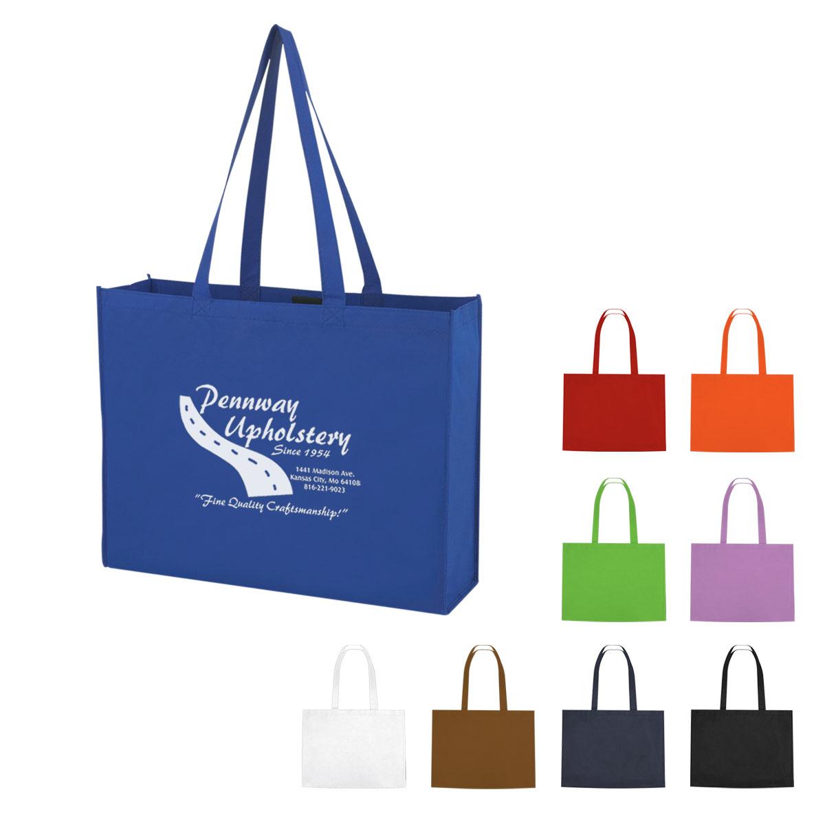 Non-Woven Shopper Tote Bag With Hook And Loop Closure