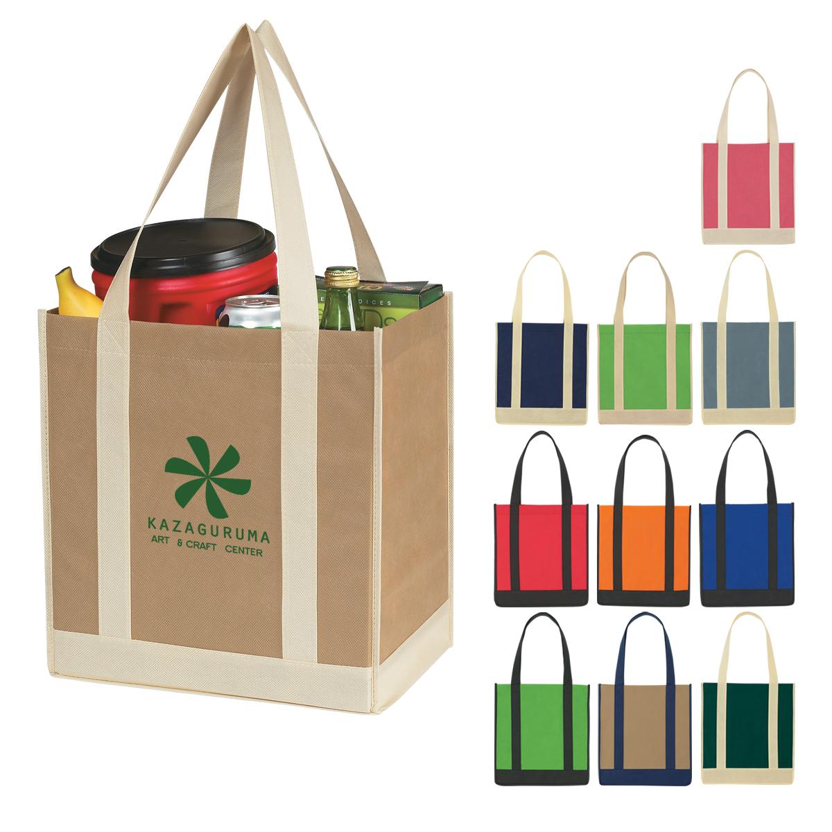 Non-Woven Two-Tone Shopper Tote Bag