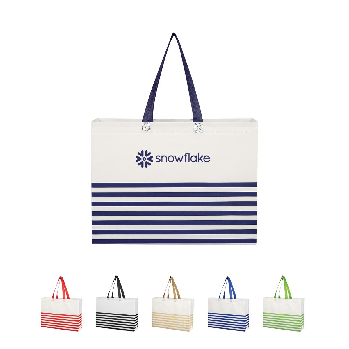 Non-Woven Horizontal Stripe Tote Bag
