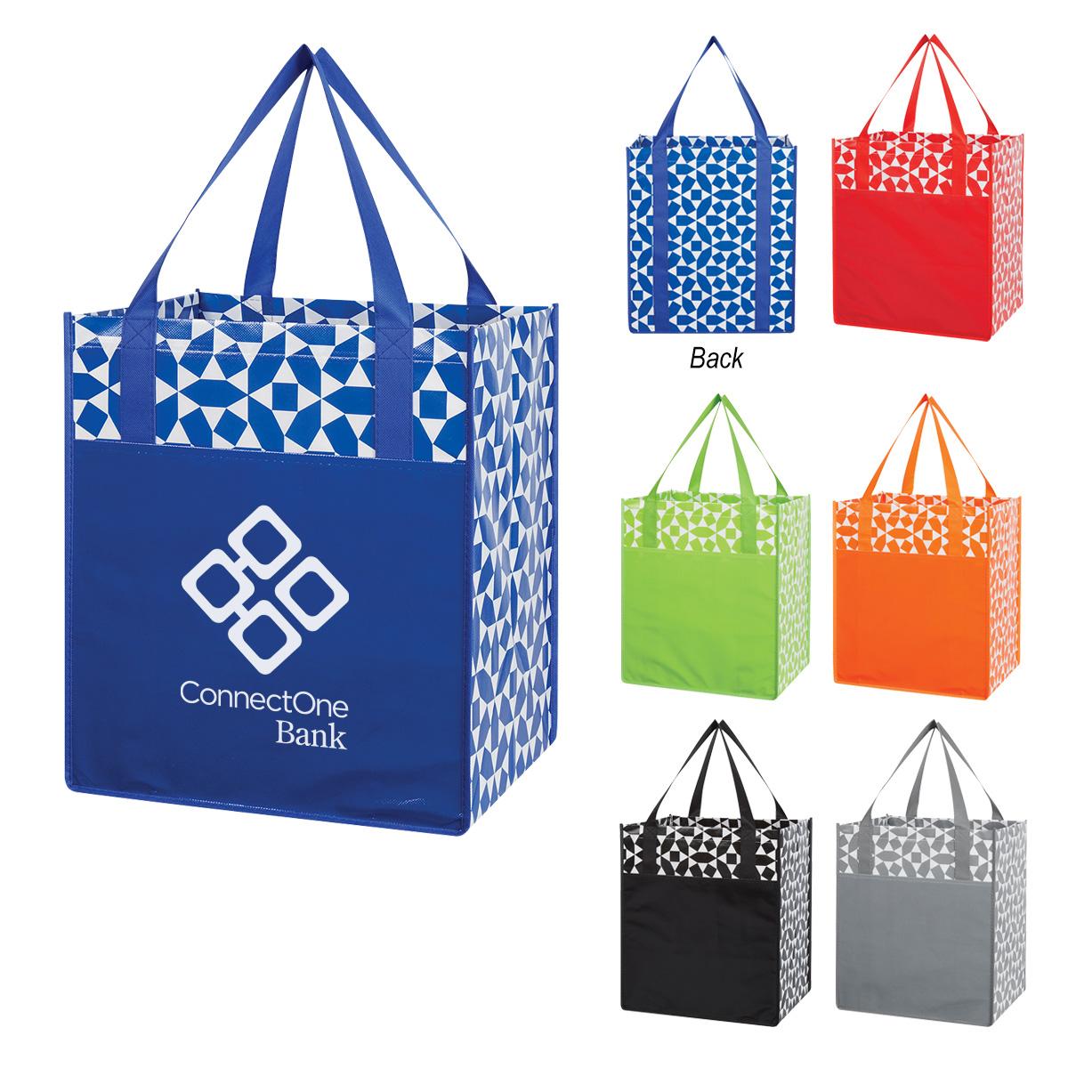 Geometric Non-Woven Shopping Tote Bag