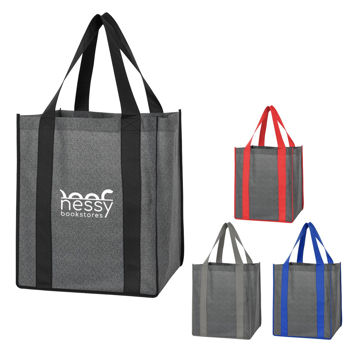 Heathered Non-Woven Shopper Tote Bag