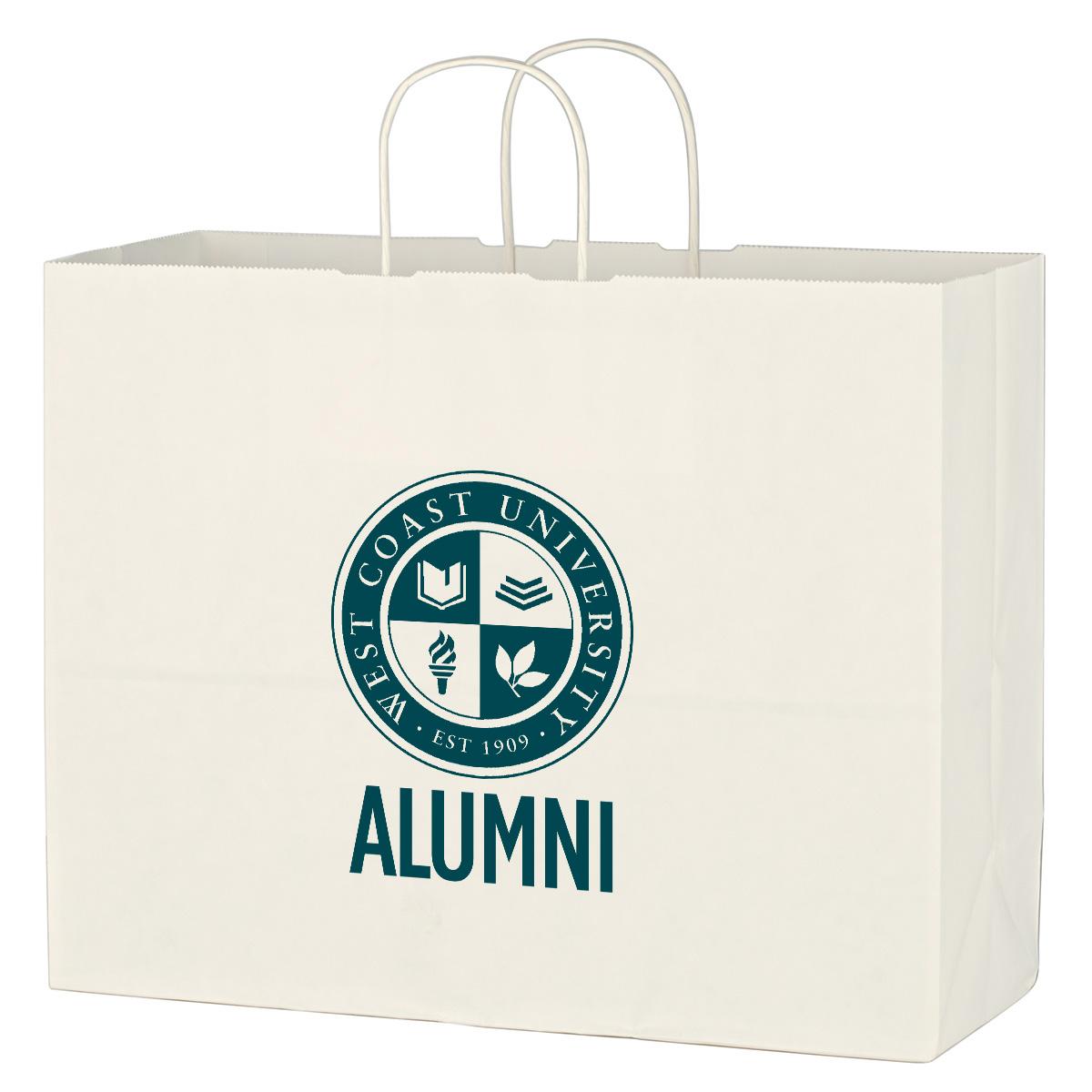 Kraft Paper White Shopping Bag – 16″ x 12-1/2″