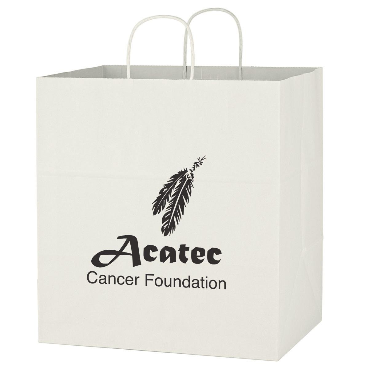 Kraft Paper White Shopping Bag – 14″ x 15″