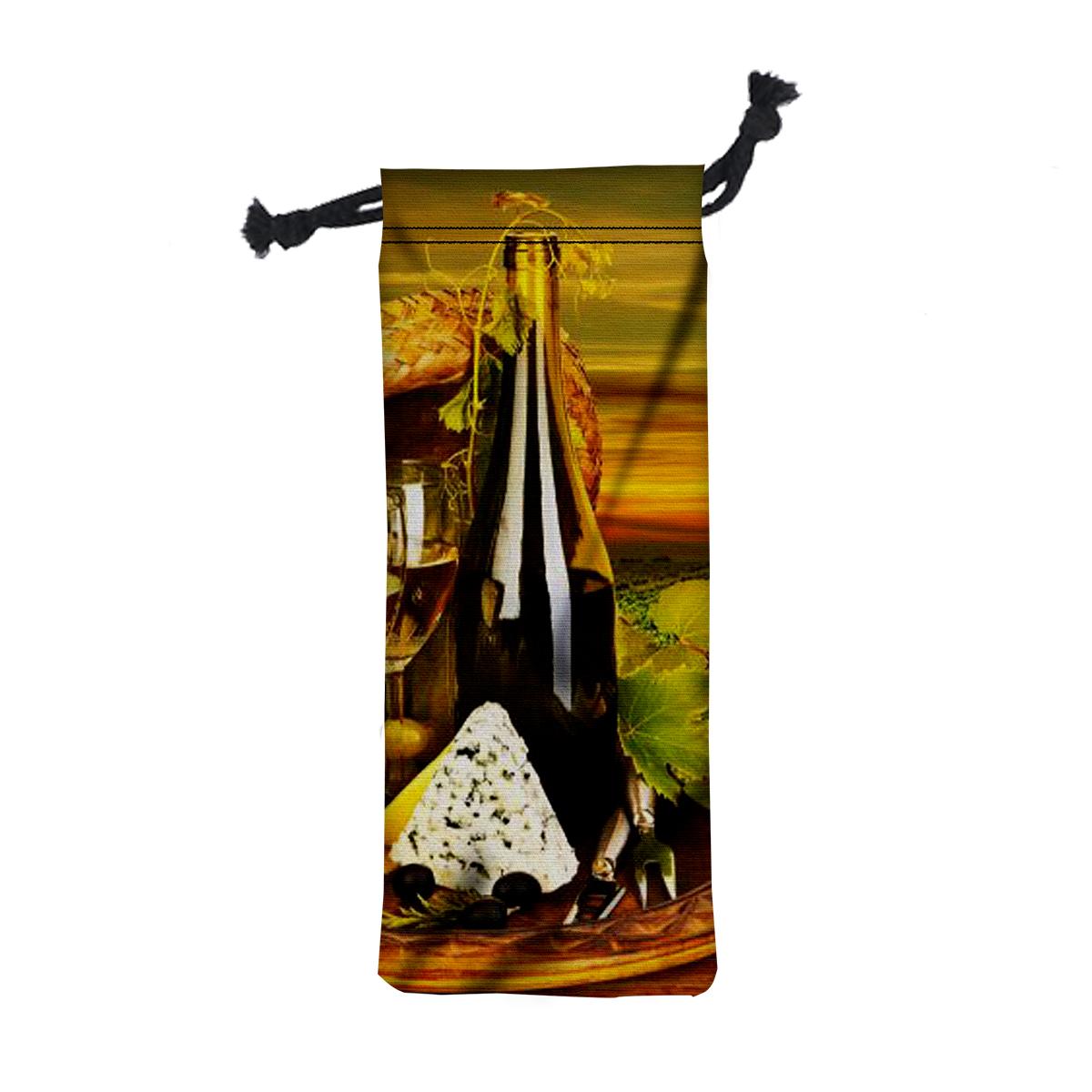 6″ W X 15.5″ H Wine Drawstring Bag
