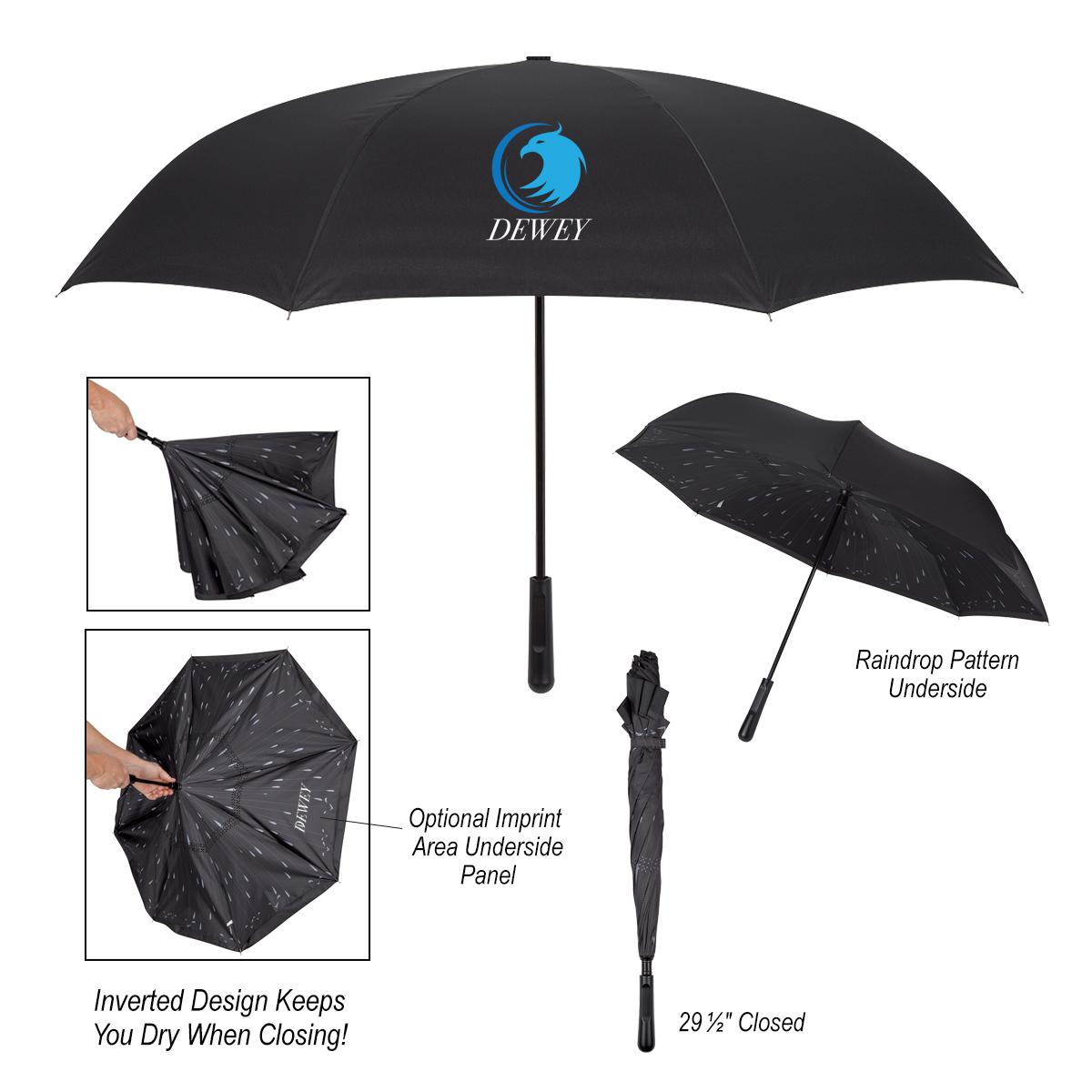 48″ Arc Rain Drop Inversion Umbrella