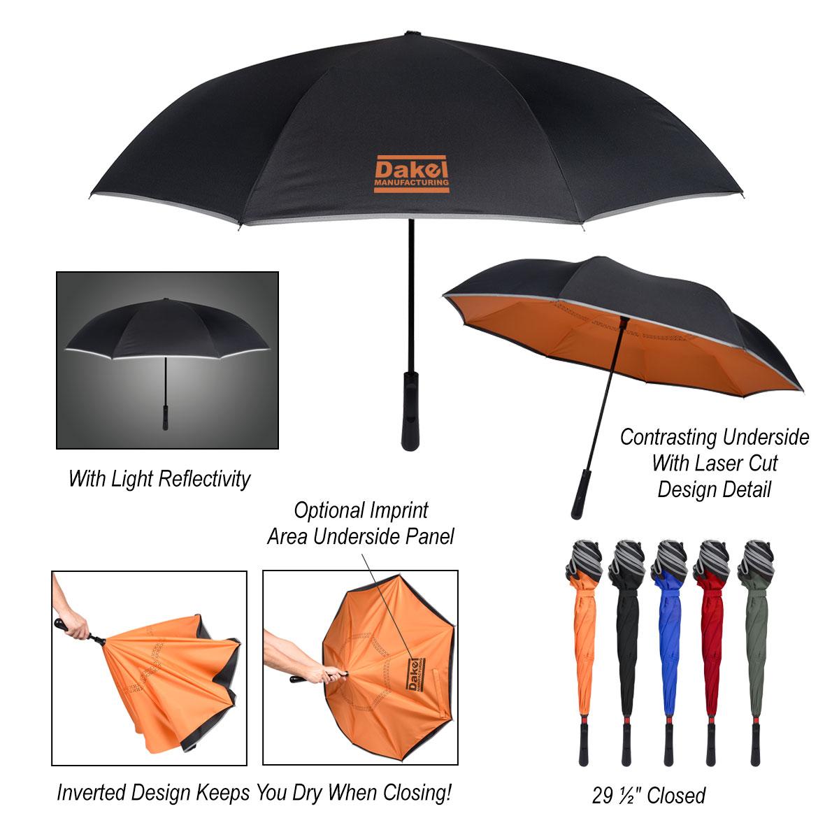 48″ Arc Reflective Edge Inversion Umbrella