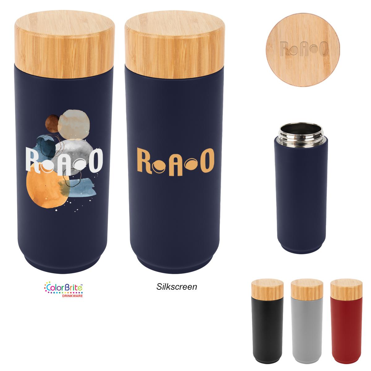 16 Oz. Stainless Steel Lexington Bottle With Bamboo Lid