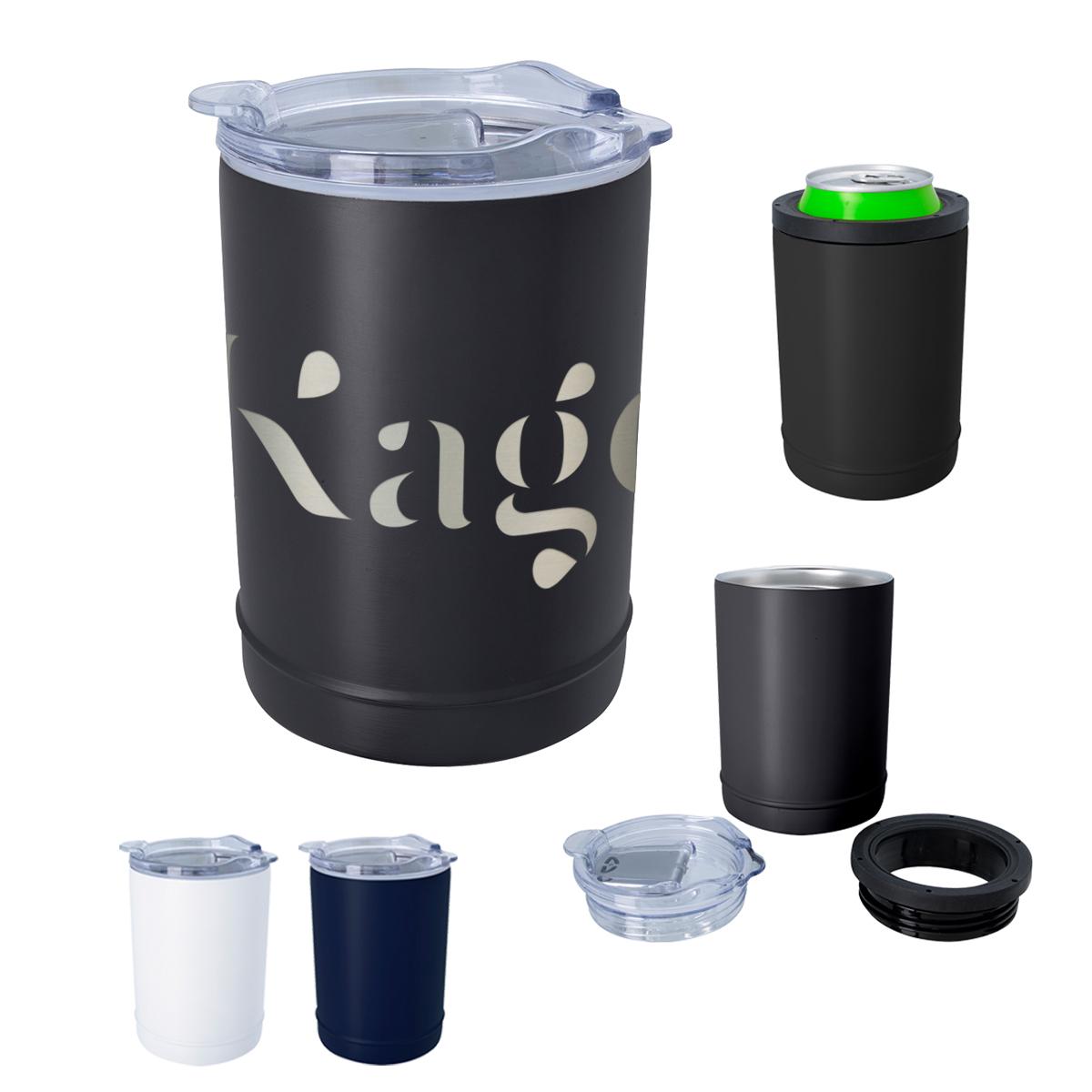 2-In-1 Full Laser Copper Insulated Beverage Holder And Tumbler