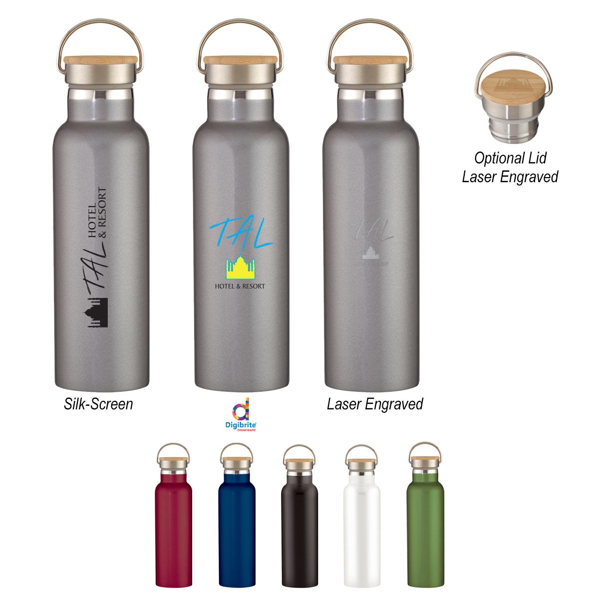 21 Oz. Tipton Stainless Steel Bottle With Bamboo Lid