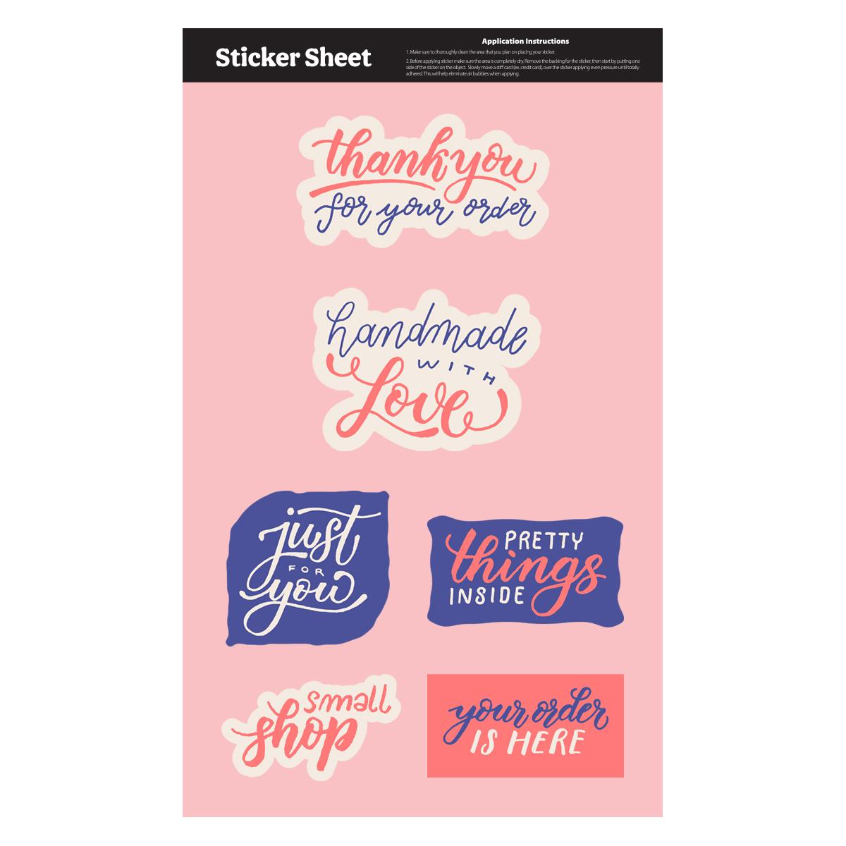 Ultra Removable Sticker Sheet 11.5″ x 7″ Custom Shapes