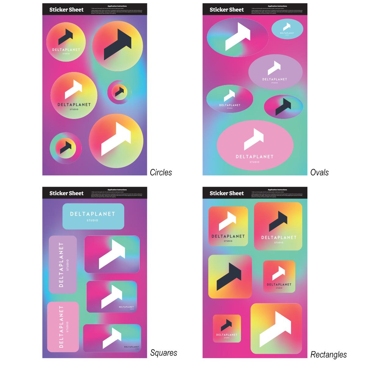 Ultra Removable Sticker Sheet 11.5″ x 7″ Stock Shapes