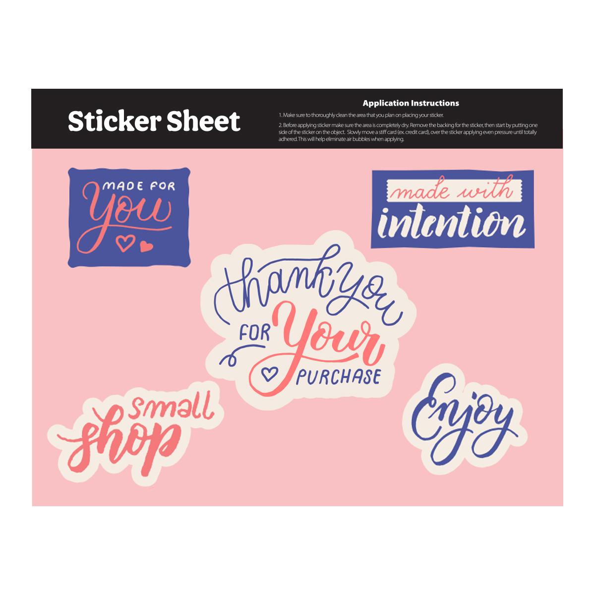 Sticker Sheet 5.5″ x 7″ Custom Shapes