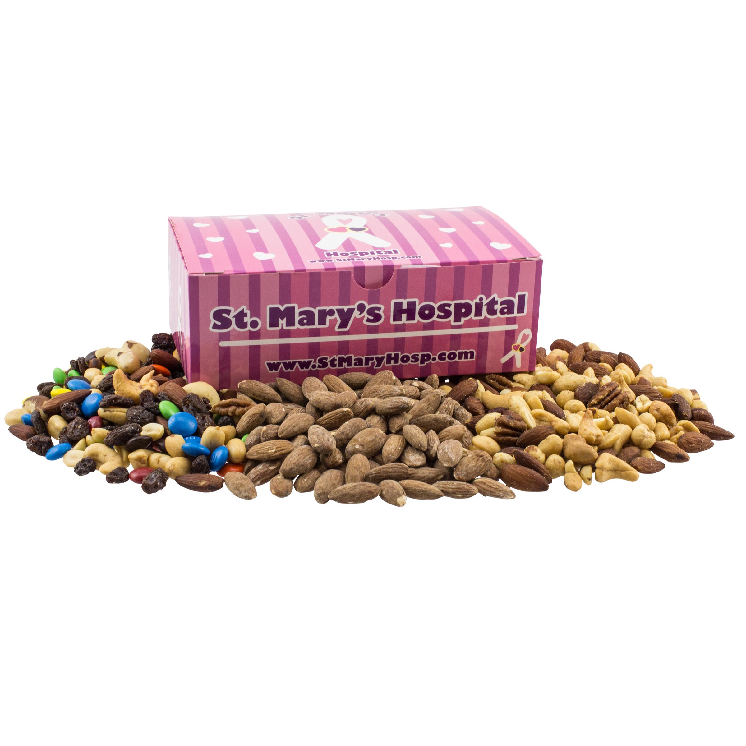 Large Chest Box with Trail Mix, Almonds, and Mixed Nuts