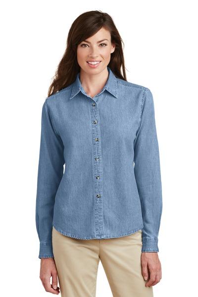 Port & Company ®  Women’s Long Sleeve Value Denim Shirt.  LSP10